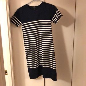 J. Crew blue and white striped dress